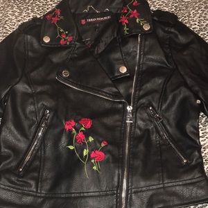 Black Rose Leather Jacket